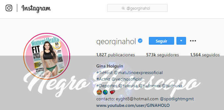 Instagram oficial de Georgina Holguin